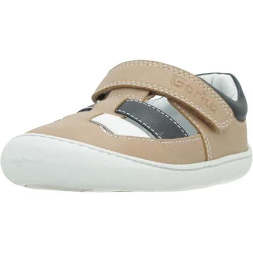Sandales respectueuses Gorila 75901 camel en cuir souple pour enfant
