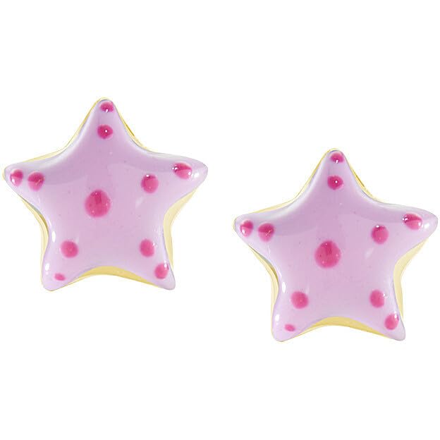 Orecchini bambina di Amen della collezione Junior. Gioiello realizzato in argento 925 di colore oro e smalto rosa e fucsia. La referenza è ORJSTGRO3