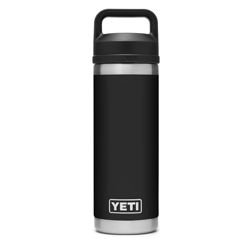YETI Rambler Bottle Chug, Vacuum Insulated Stainless Steel Bottle with Chug Cap, Black, 18 oz (532 ml)