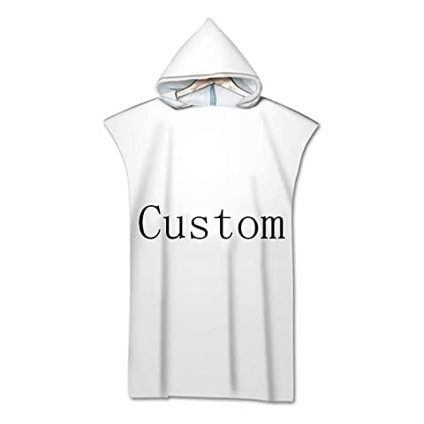 Lahodnamw Children'S Bath Towel Fashion Color Block Stitching Print Hooded Beach Robe Cape Cover