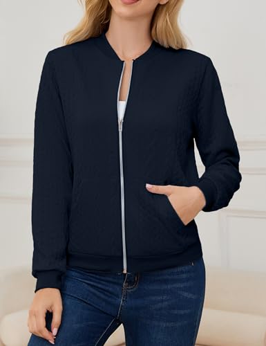 Image of Womens Full Zip Up Cardigan Sweater Casual Solid Long Sleeve Sweatshirt Coat with Pocket