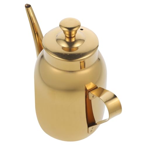KICHOUSE botellas de vinagre engrasadores dosificador aceite olla de aceite dosificador de aceite dispensador de salsa de soja contenedor de aceite doméstico Acero inoxidable Golden