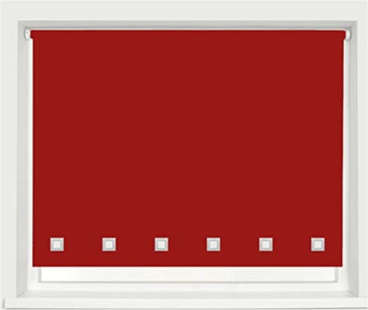 Square Eyelet Light Filtering Roller Blinds, Red (W 120cm x H 210cm)