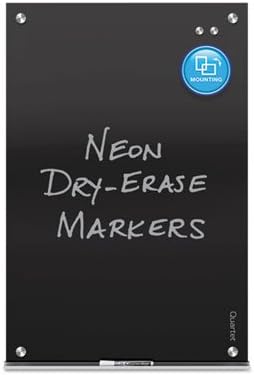 Infinity Magnetic Glass Marker Board, 72" x 48", Black Surface