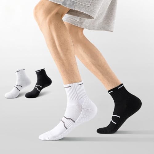 Men's Performance Basketball Quarter Socks Cushioned Ankle Athletic Socks for Cycling, Hiking, and Running4