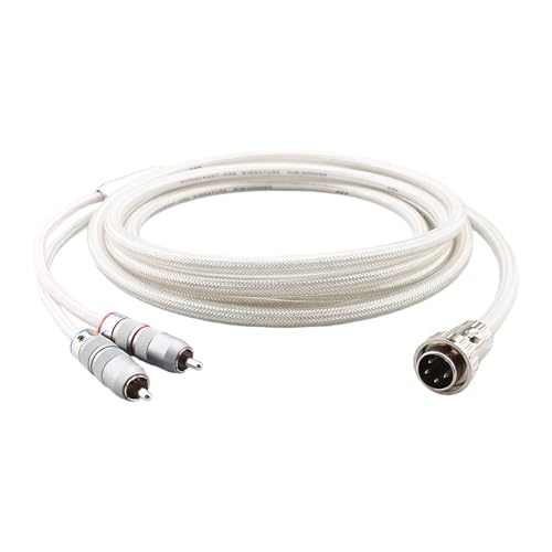 Cable de sonido 4 pines DIN a 2RCA con conductor recubierto de plata para interconexión 3
