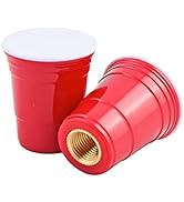 Red Cup Living Tire Valve Cap - Airtight Heavy Duty Red Valve Stem Caps for Schrader Valve - Set ...