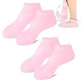 Silicone Moisturizing Socks, Foot Therapy Silicone Socks, Dry Cracked Foot Silicone Moisturizing Socks, Foot Care After Foot Therapy (2 PCS,Pink)