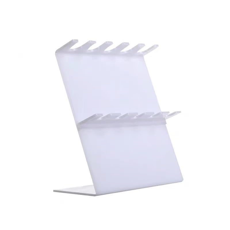 Z-Shaped Acrylic Pipette Holder, White Lab Stand for Up to 5 Single-Channel Pipettes, 4mm Thick