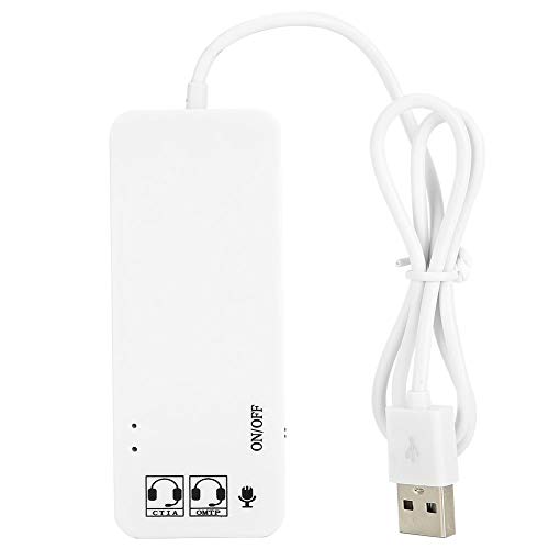 Yctze Hub USB 2.0 con 3 Puertos + Divisor de Micrófono para Auriculares y Adaptador de Sonido de 7.1 Canales   Puerto Múltiple Portátil para Computadoras Portátiles, Tabletas y Ultrabooks (White)