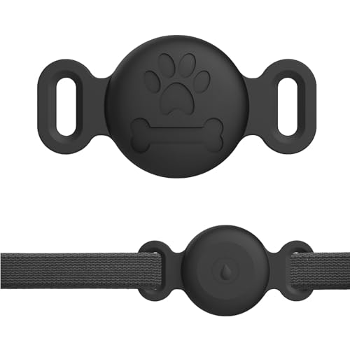 Wanme Funda Apple Airtag, Protector de Collar para Mascotas con Rastreador GPS Airtag