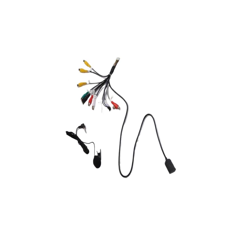 Adaptateur de Sortie RCA 20 Broches avec Microphone Compatible avec Certaines autoradios Android