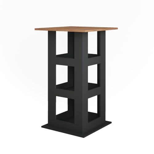 Vicco Table de Bar Repose, Chêne doré/Anthracite, 65x65cm, idéal comme Table Haute pour Cuisine, Salle à Manger ou bistrot