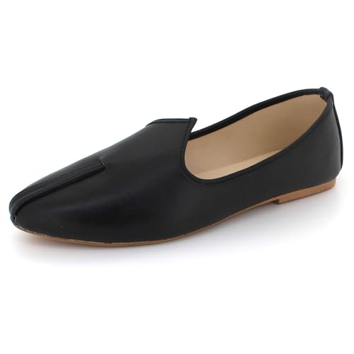 Mens Classic Slip-On Ethnic Loafer Wedding Party Traditional Handmade Indian Jutti Khussa Black Shoes Size 8 UK 42 EU