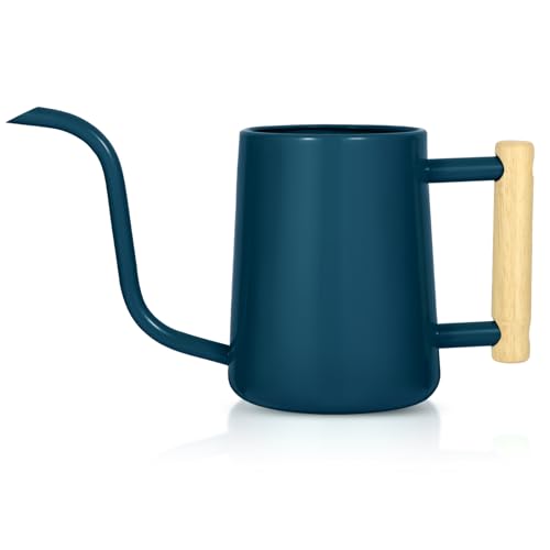 Watering Can Indoor Plants, 35 oz/1000 ml Metal Stainless Steel Watering Can Pot with Long Spout for Indoor House Plants Bonsai Garden Flower Decorative (Dark Blue) by LTSUMI - Used condition - CA$23.79