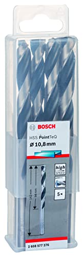 Bosch Professional 5-piece PointTeQ HSS Twist Drill Bit (for Metal, 10.8 x 94 x 142 mm, Drill Driver Accessories)