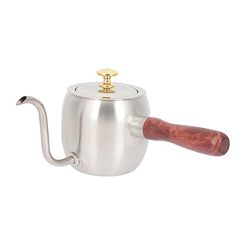 Cabilock Gooseneck Coffee Pouring Pot Stainless Drip Kettle with Wooden Handle for Home Brewing for Coffee Lovers Outdoor Camping and Elegant Kitchen Decor