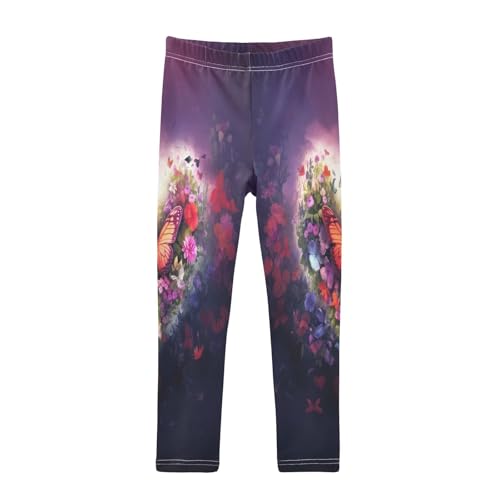 Toddler Girls Leggings Printed Yoga Pants Leggings Love Heart Butterfly for Kids