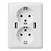 Produktbild 2USB easyCharge DUO Schutzkontakt Doppel USB Steckdose 250VAC 16A mit 12 Watt USB Ladegerät, ChargeMax Schnellladetechnik