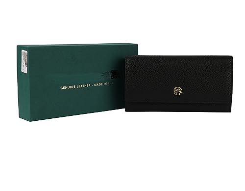 Womens Wallet Italian Leather Vera Pelle Type Made In Italy Purse (Black)2