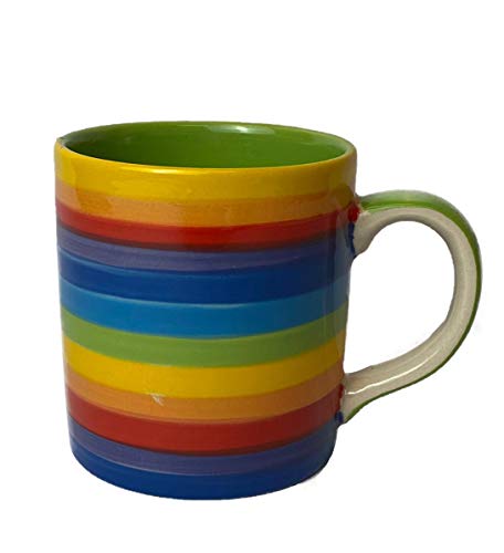 Windhorse - Taza (250 ml), diseño de rayas arcoíris