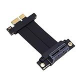 Jiawu PCIE 4.0 ライザーケーブル 高速グラフィックスカード延長ケーブル PCIE 4.0 1X ポート 90 度コネクタ、ゲーム用 PC シャーシに最適、ABS ブラック素材 (5cm)