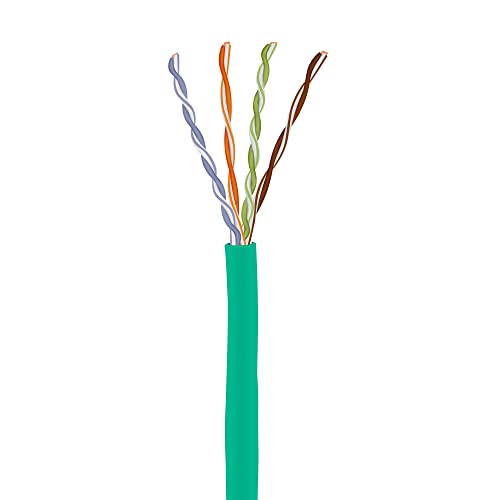 Cat6 Plenum (Cmp), Ethernet Cable 1000Ft, Unshielded Twisted Pair (Utp) 23Awg, Solid Pure Bare Copper, 550Mhz, Ul Certified, Easy To Pull (Reelex Ii) Box, Bulk Networking Cable - Green #TOP1
