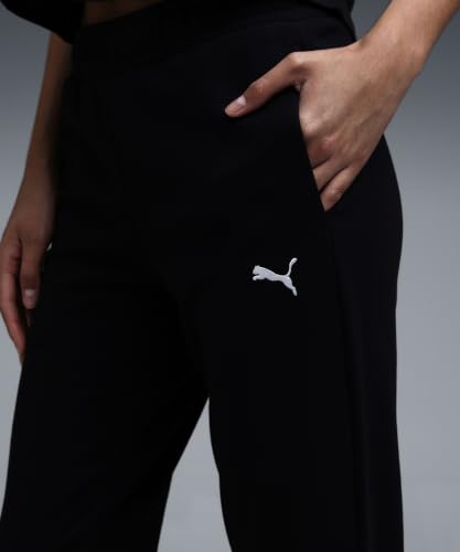 Image of Puma Women Cotton Solid Regular Track Pants for Lounging, Travel, Or Light Activity