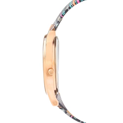 TEAL BY CHUMBAK Round Dial Analog Watch for Women|Paisely Garden Collection| Printed Vegan Leather Strap|Gifts for Women/Girls/Ladies |Stylish Fashion Watch for Casual/Work