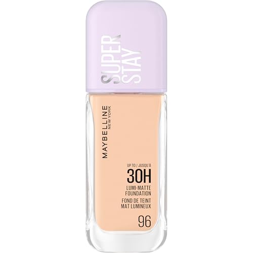 Maybelline New York Base de Maquillaje, Hasta 30H, Acabado Mate Luminoso, Lumi Matte, Tono 96