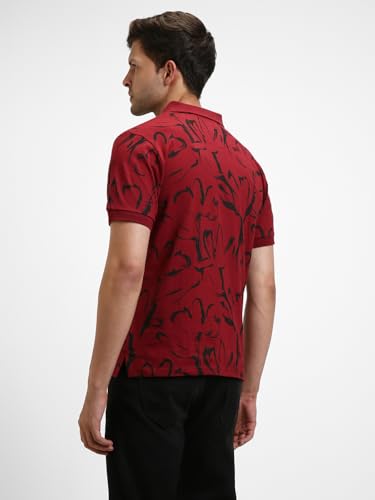 Image of Dennis Lingo Men's Cotton Printed Slim Fit Button-Down Short Sleeve Polo Tshirt
