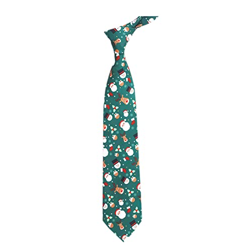 Herren Weihnachts Krawatte Lustig Weihnachtskrawatte Urlaub Hochzeit Festliche bedruckte Krawatte Weihnachten Kostüm Party Zubehör (Xmas-09, One Size)