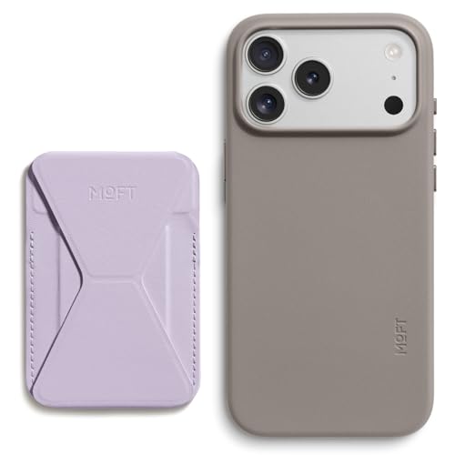 MOFT Magnetic Wallet Stand Peppermint & MOVAS Snap Case for iPhone 17 Pro Max Taupe
