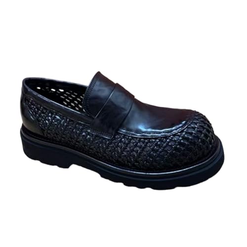 Men's Chunky - Sole Woven Loafers, Trendy Casual Footwear - Perfect for Street Styles, Casual Gatherings & Daily Commutes