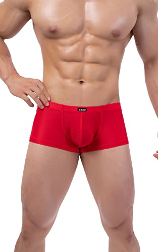 Ikingsky Men's Bright Color Boxer Briefs Breathable Bulge Shorts Underwear Sexy Low Rise Trunk Under Panties For Men (Medium, 6 Pack) #TOP5