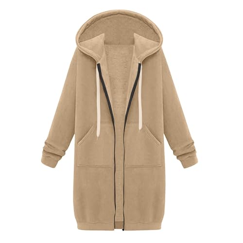 Duffle Coat Femme Gilet Polaire Manteau Long Fourrure Veste Automne Chic Vêtements Hiver Beige M