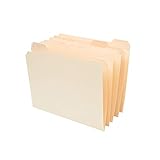 Staples 509000 Manila File Folders with Reinforced Tabs 5 Tab Letter 100/Box