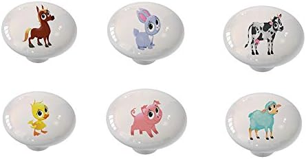 Set of 6 On The Farm Animal Peepers Drawer/Cabinet Knobs