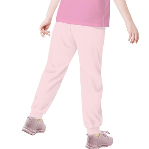 Girls Joggers Pants with Pockets Elastic Waisted Sweatpants for Kids Athletic Trousers 4-15Y3