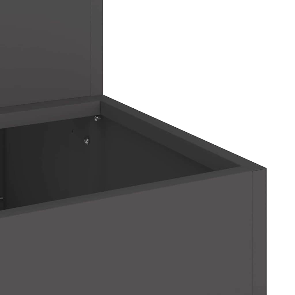 vidaXL Garten-Pflanzgefäß Schwarz 100 x 60 x 45 cm Kaltgewalzter Stahl, Garten und Terrasse, robuster Metallpflanztopf, für draußen, moderner Behälter für Deko, Blumenarrangement