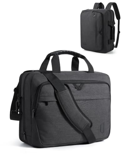 Image of BAGSMART 3 In 1 Laptop Bag for Men Expandable Computer Bag 17.3 Inch, Black | Messenger Bag Briefcase Work Bag Business Travel Office