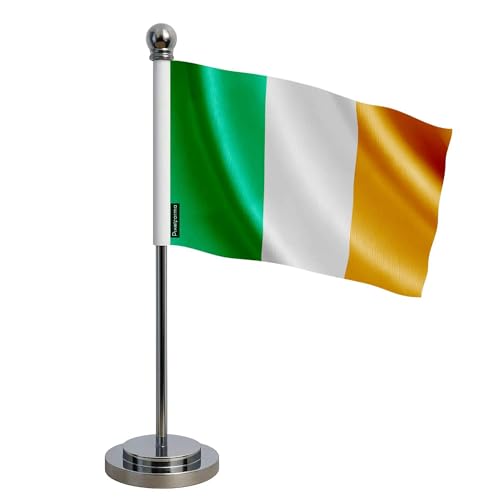 Drapeau bureau Irlande polyester 14x21cm finition haut de gamme
