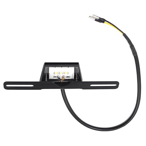 Support de plaque d'immatriculation moto Biqing universel en aluminium noir avec eclairage LED