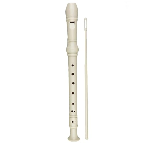 Soprano Recorder Descant Flauta Recorder 8 Hole ABS Clarinet German Style Treble flute C Key for Kids Children With Fingering Chart Instructions with Cleaning Rod Bag pink (WHITE)