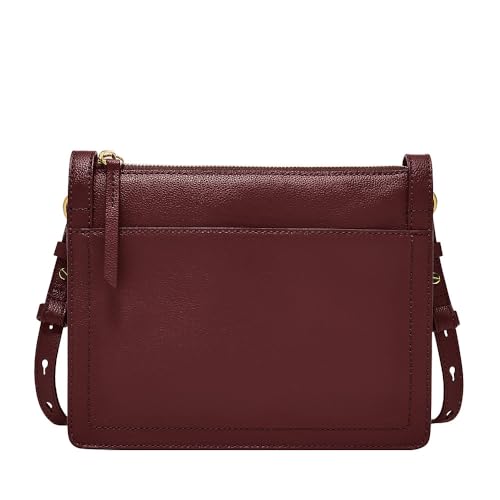 Fossil Damentasche Taryn, rote Leder Crossbody Tasche, L: 24,1 cm, B: 5,7...