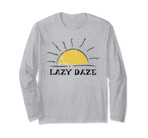 Lazy Daze Camisa Mujer Sun Graphic Funny Gifts Manga Larga