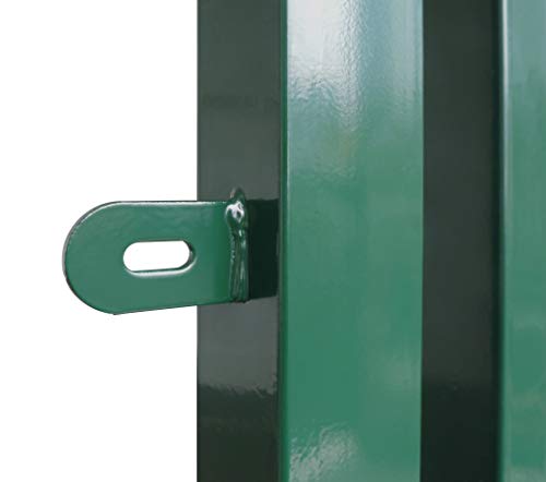 Gartentor Easy (Besonderheit : kein ausrichten der Pfosten notwendig durch Querverbindung !), BxH 100x120 cm, grün - Tor für Doppelstabmattenzaun - komplett mit Pfosten, Montagematerial & Schloss