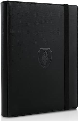 Trading Card Binder 9 Pocket, Fabmaker PU Cover Card Collection Binder for 360 Cards, Premium Card Book, Sturdy Card Holder Folders, Card Album for YuGiOh, MTG, TCG, Game Cards & Sports Cards, Black