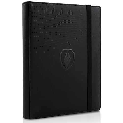 Trading Card Binder 9 Pocket, Fabmaker Pu Cover Card Collection Binder For 360 Cards, Premium Card Book, Sturdy Card Holder Folders, Card Album For Yugioh, Mtg, Tcg, Game Cards & Sports Cards, Black #TOP2
