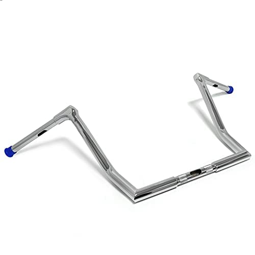 HTTMT- Chrome 16 inch Ape Hanger Bar Handlebar Compatible With 1986 &Up Touring w/Batwing Road King Electra Ultra [P/N:TGHD-HB041D-III-CD]